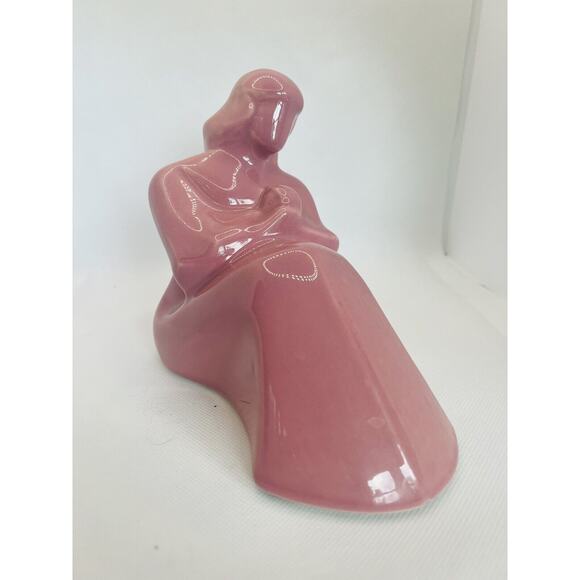 HAEGER Style MOTHER & CHILD Figure Figurine Matte Pale Mauve - Picture 2 of 9